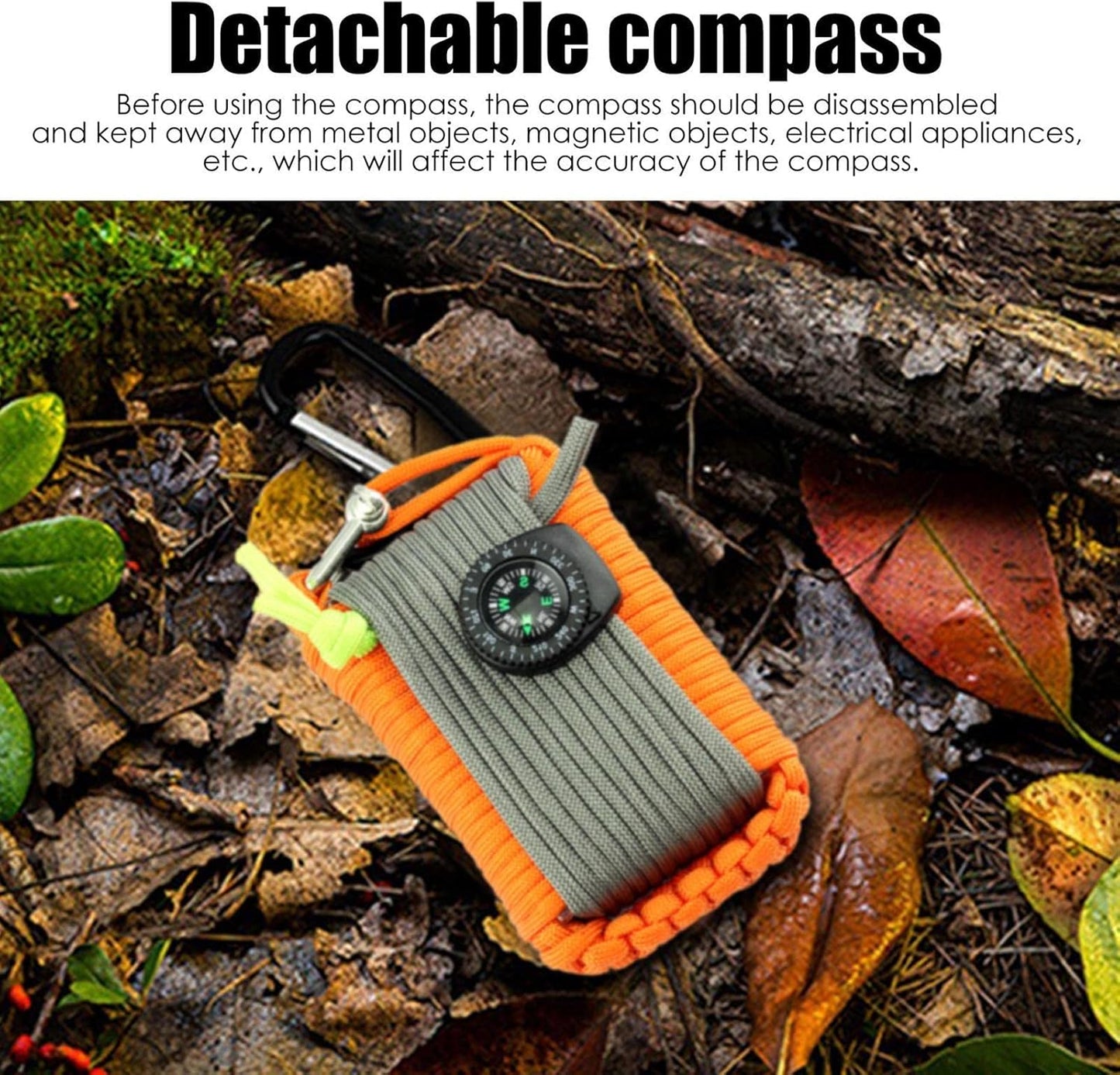 Camp Survival Kit | Survival Gear Equipment Tools - Hunting Fishing includes Saw, Paracord, Pin, Return Pin, Hiking Buckle Etc Shwing
