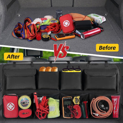 Car Trunk Organizer, Backseat Hanging Organizer with 8 Large Storage Bag Super Capacity for SUV,Truck,Van -Your Space Saving Expert