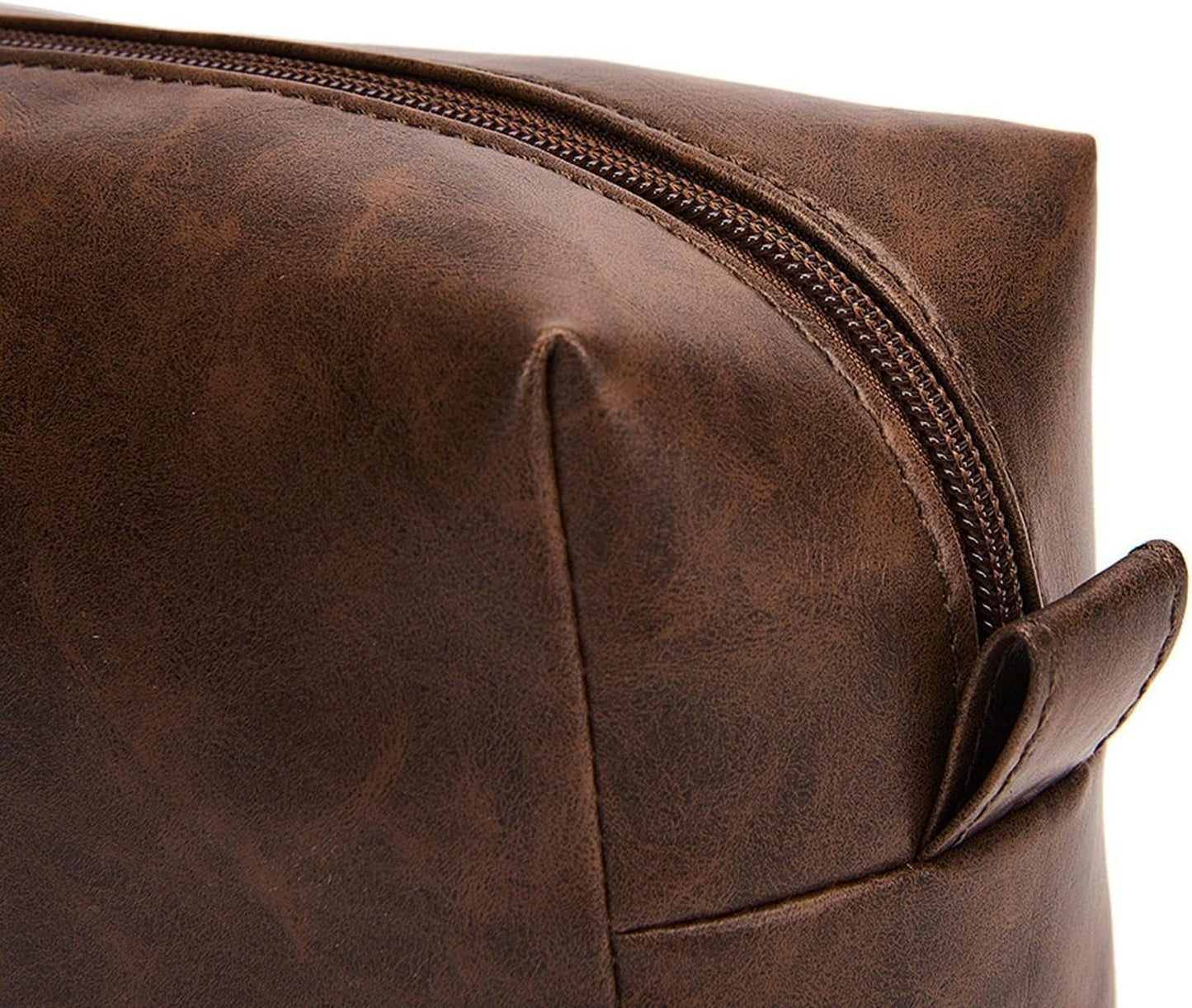 Gungtj Men's Travel, Toiletry Organizer Bag, Retro Pu Leather, Large Hanging Backpack, Water-Resistant Cosmetic Pouch, (8.27x3.54x4.72 Inches), Perfect for Toiletries and Hygiene