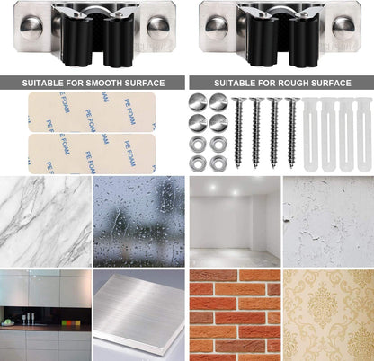 Mop and Broom Holder Wall Mount, 2PCS Heavy Duty Stainless Steel Broom Hanger Wall Mounted Broom Organizer Garage Organization Tool Organizer Storage for Laundry Room Home Garden Garage