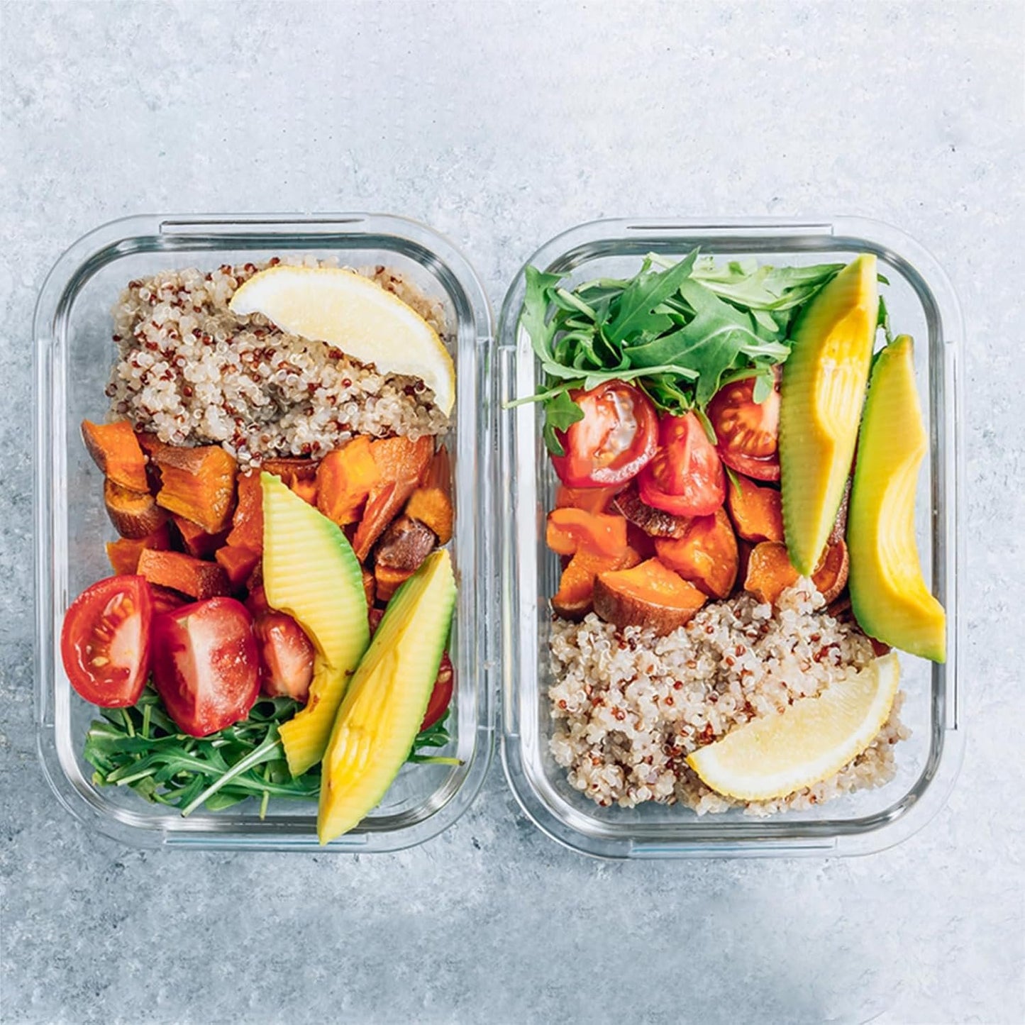 2Pcs 63oz Large Glass Food Storage Containers 8 Cups Family Size Set Baking Containers with Locking Lids Storing food,for Baking, Microwave, Oven, Leak Proof, for Freezer, Dishwasher