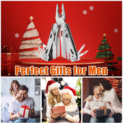 RoverTac 16-in-1 Multi Tool Pocket Knife Multitool Knife Heavy Duty Pliers Scissors Knife Wire Cutter/Stripper Saw Bottle/Can Opener Screwdrivers Multitool for Camping Hiking DIY Perfect for Men Dad