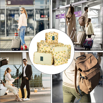 Coolzon Travel Suitcase Organizer Set 8 Pieces, Cubes Packing, Perfect Storage Travel Luggage Organizer for Clothes, Cosmetics, Shoes, Underwear, Yellow