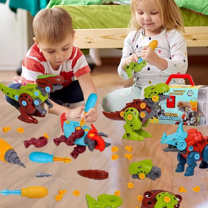 Jaoxikai Take Apart Dinosaur Toy,Educational Building Dinosaur Toy for 3 4 5 6 7 Year Old Kid Boy Girl,STEM Toy Birthday Gift Children Learning Construction Toy with 1 Electric Drill&4 Hand Drill Tool