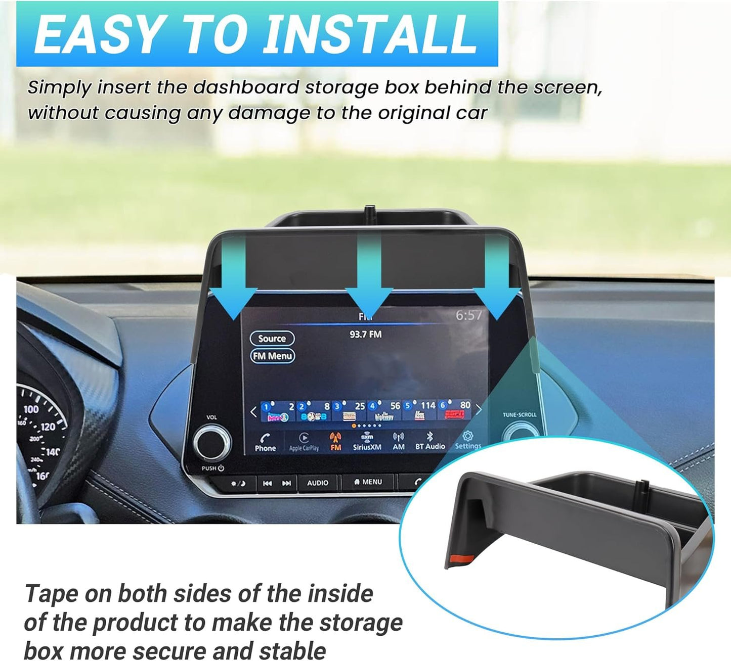 Sinminou Center Console Organizer Dashboard Tray Compatible With 2020-2025 Nissan Sentra Interior Accessories, Dashboard Storage Organizer Box, Only fits 8-inch screen