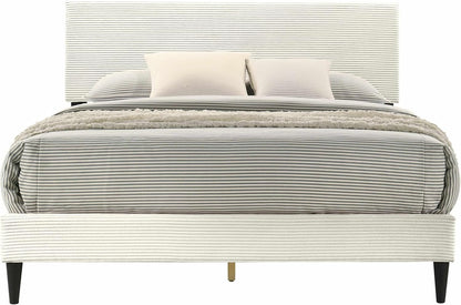 GALANO Wood Queen Bed Frame with Headboard – Platform Bed Frame Queen Size, Cream Upholstered Bedframe, Modern Queen Size Bed, Easy Assembly, No Box Spring Needed, Beds for Bedroom