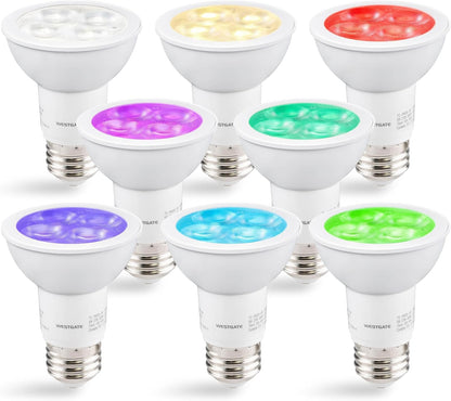 Westgate TC-PAR20-5W-RGBW-WIFI, Smart Lamps, 5W, RGBW PAR20 LED Bulbs, E26 LED, Color Changing Bulb, RGB Lights, Track Lighting, Spot Lights Indoor, Dimmable Light Bulbs, 1 per Box
