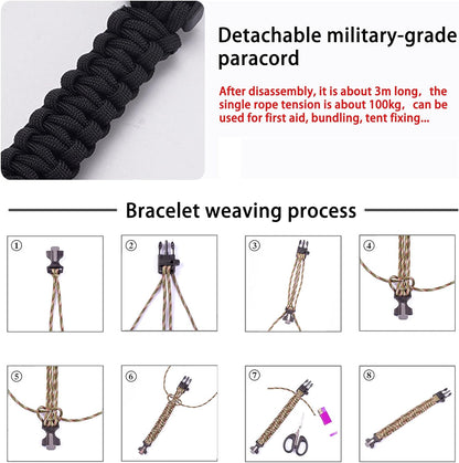 compact 5-in-1 multifunctional outdoor tool:|knife, compass, flint & whistle -|essential camping gear & survival kit, perfect as amazon fire stick companion