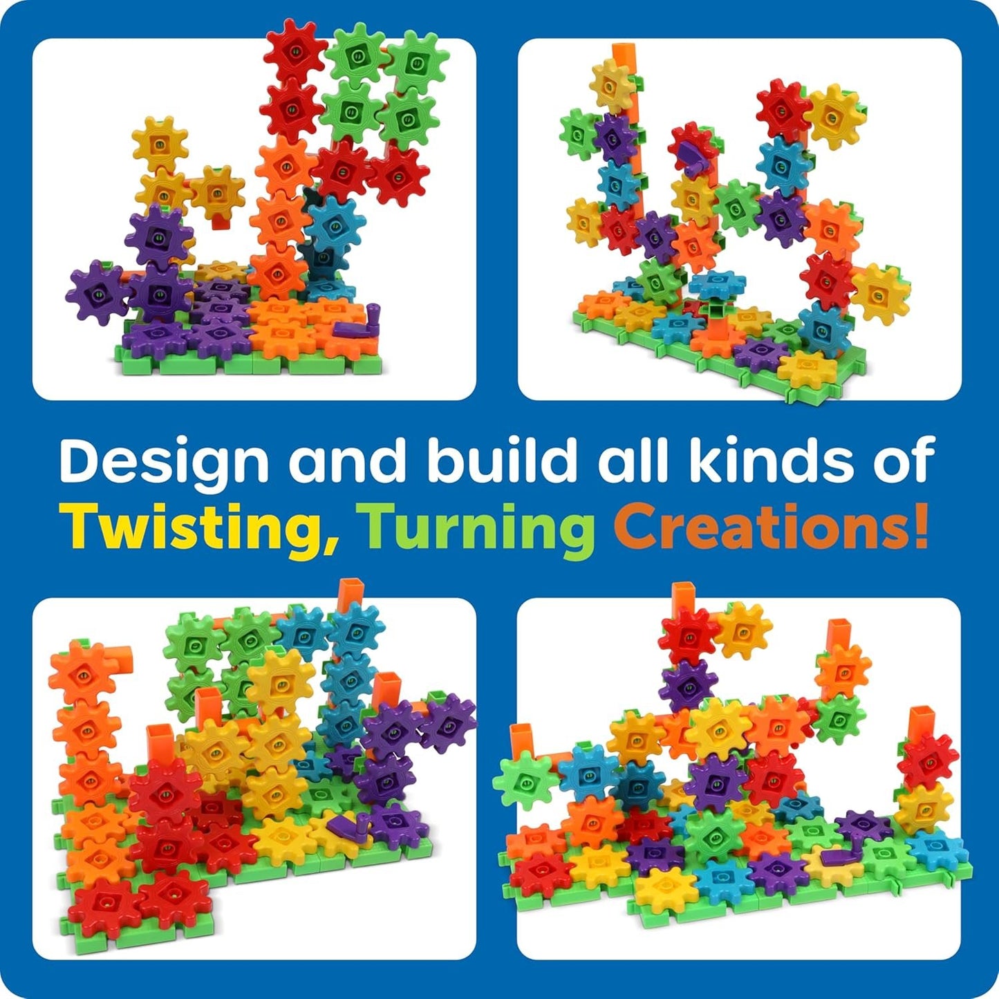 Learning Resources Gears! Gears! Gears! 100-Piece Deluxe Building Set, STEM Construction Toy Set, Puzzle, 100 Pieces, Ages 3+