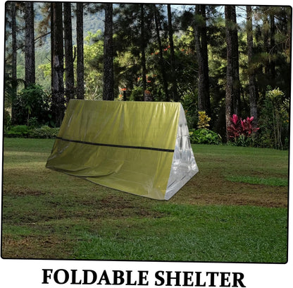 BRIGHTFUFU Foldable Windproof Tent Camping Blanket Emergency Survival Bag Warm Shelter Insulation