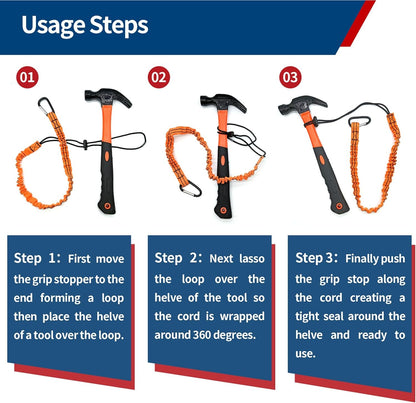 SOCROTO 3 Foot Tool Lanyard 5PCS Tool Tether Safety Tool Lanyard with Carabiner Adjustable Loop End Ultra-Durable Retractable Tool Lanyard for Scaffold Climbing Camping Construction Roofing