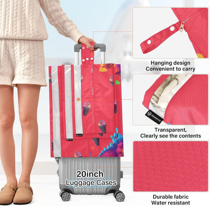 3 Set Packing Travel Organizer, Black Icecream, Office Storage & Organization, Folding Closet Organizer Reusable Bags For Clothing