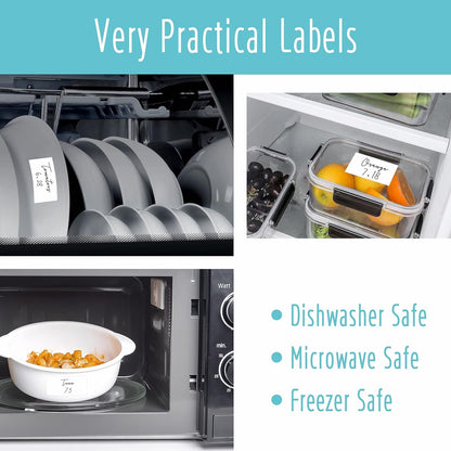 70 Large Size Blank Labels, Water/Oil/Tear Resistant, Inkjet & Laser Printer Available Removable No Residue for Home Organization Projects, Bins, Kitchen Storage Containers, Desk Items(8.5”x 5.5”)