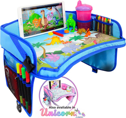 EcoZen Lifestyle Kids Travel Tray - Car Seat Tray Keeps Kids Entertained, Anti-Bacteria Coating, Universal Fit, Black