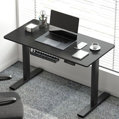 sogesfurniture 39.4" Height Adjustable Electric Standing Desk, Sit Stand up Desk Ergonomic Computer Desk with Memory Preset, Lift Motorized Desk Workstation for Office Home Work, Black