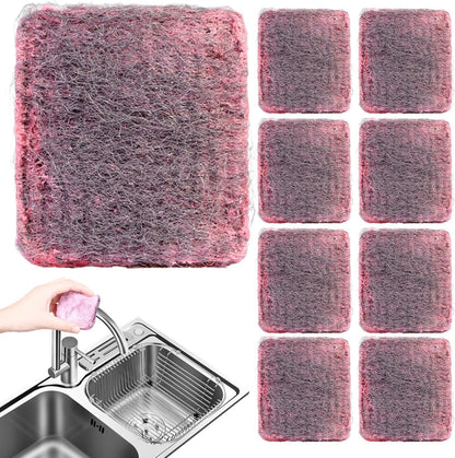 Durable Steel Wool Scrubbers, 10-Pack Metal Soap Pads for Tough Grease Removal, Household Cleaning Sponges Dishwashing, Kitchen Accessories, Pans, and Oven Surfaces
