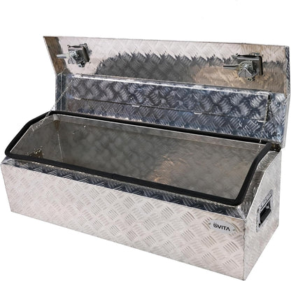 Inspirer Studio Aluminum Heavy Duty Pick Up ATV Trailer Tool Box with Lock (44''x15''x15'' Silver)