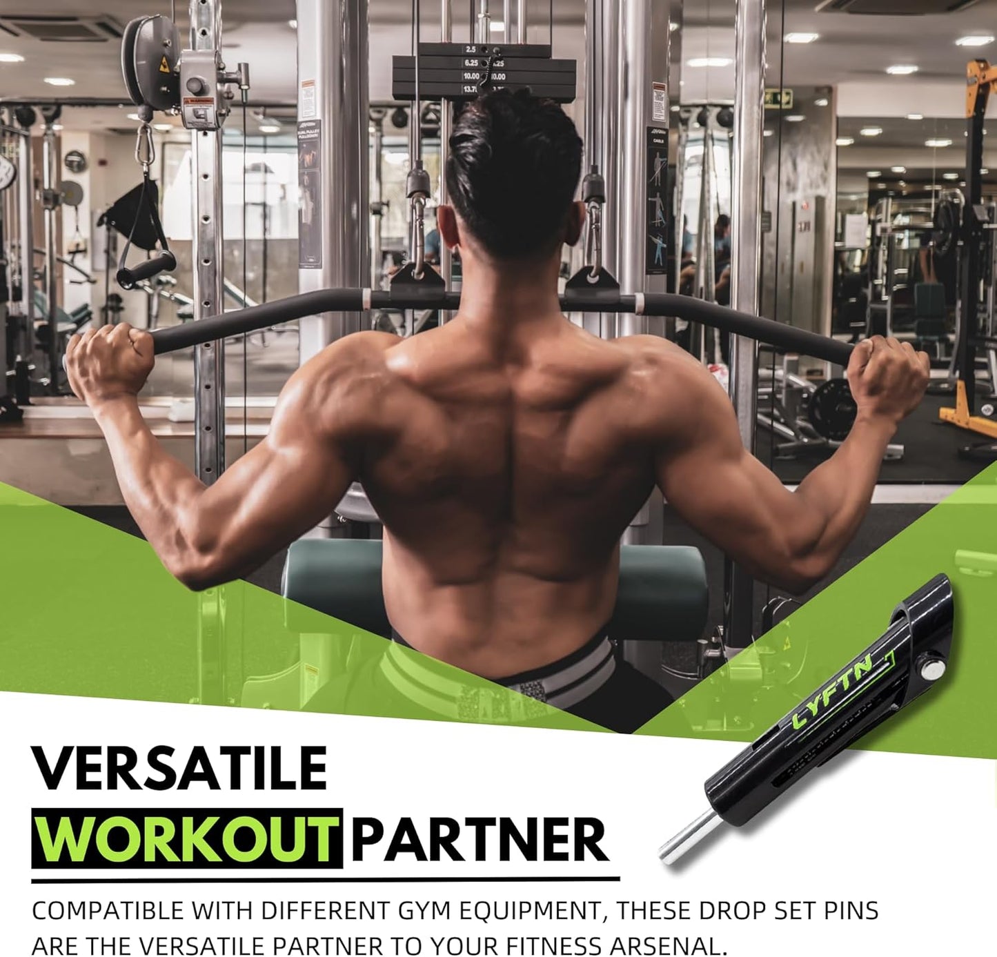 LYFTN Dropset Pin - Premium Drop Set Pins/Weight Stack Pins/Weight Loading Pins are Gym Accessories Used for Strength Training - Suitable for Home Gym Equipment and Commercial Gym Use