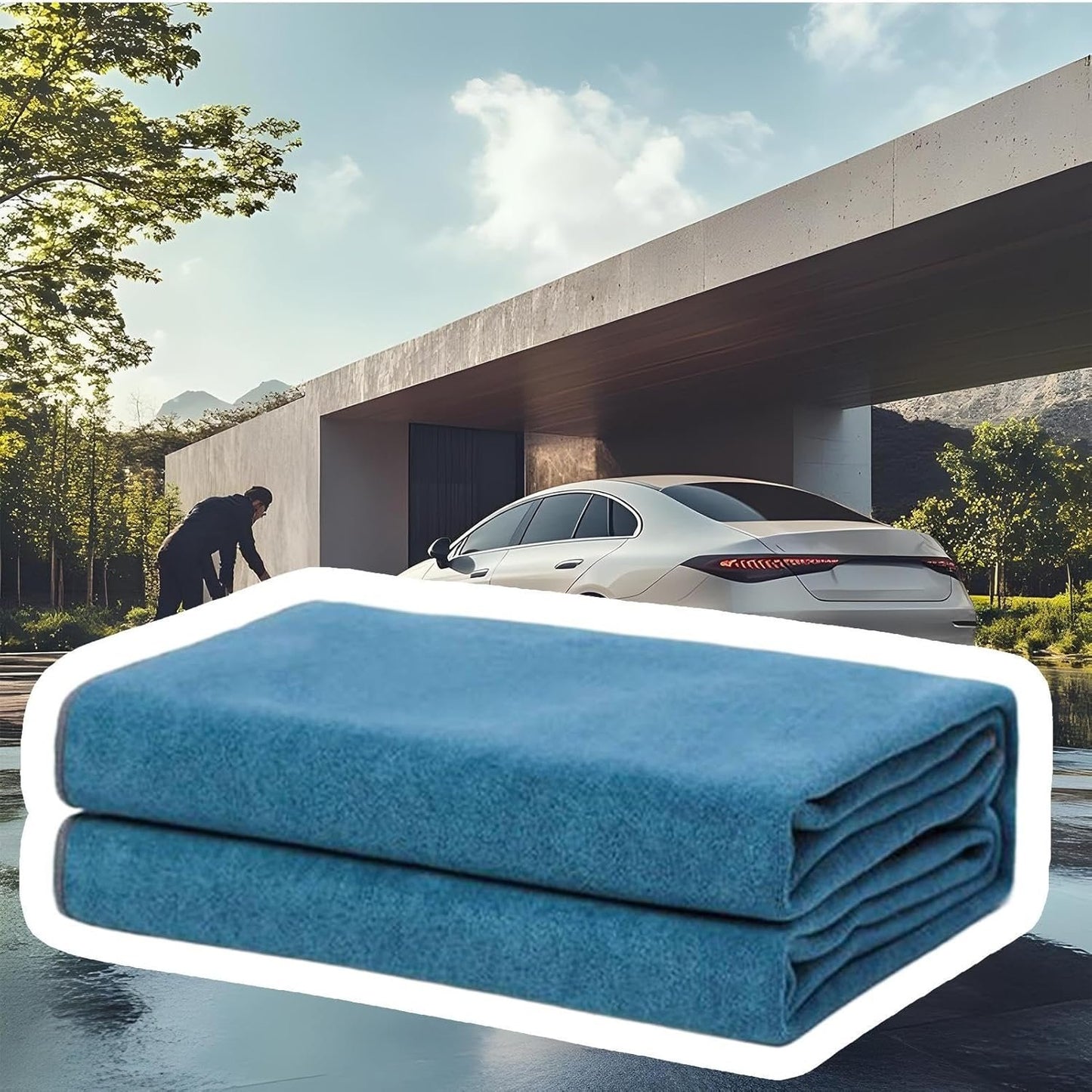 Car Microfiber Towel, Vehicle Cleaning Cloth, 13.78x29.53in Quick-Drying Detailing Towel, Ultra-Absorbent Soft Fabric, Lint Less and Authentic for Vehicles, Housekeeping, Garage
