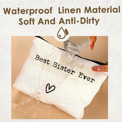 Toiletry Bag Travel Bag - Travel Toiletry Pouch, Travel Toiletries Hygiene Bag | Best Sister Ever Large Organizer, Funny Christmas Birthday Makeup Cosmetic Bag for Accessories Shampoo Toiletries, Best