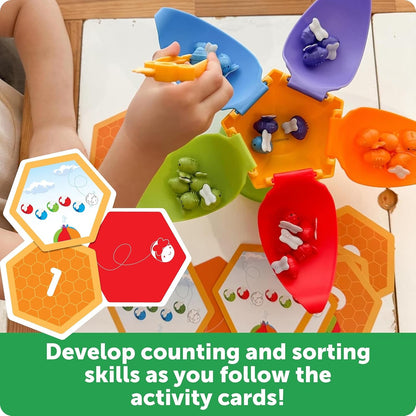 Learning Resources Blooming Balance Bees Fine Motor Sorting Eco Friendly Set - Preschool Learning Activities for Kids Ages 3+, Montessori Toys for Toddlers