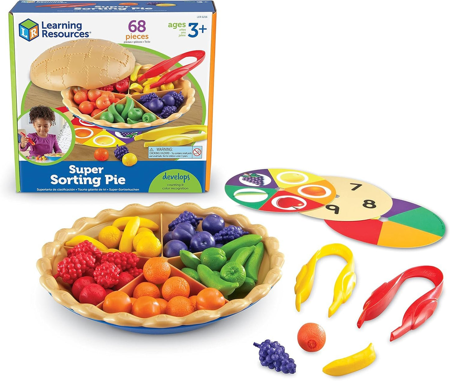 Learning Resources Super Sorting Pie, Fine Motor Toy, Early Number, Patterns, 68 Pieces, Grades Pre-K/Ages 3+