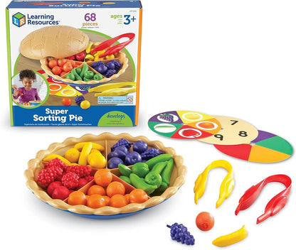 Learning Resources Super Sorting Pie, Fine Motor Toy, Early Number, Patterns, 68 Pieces, Grades Pre-K/Ages 3+