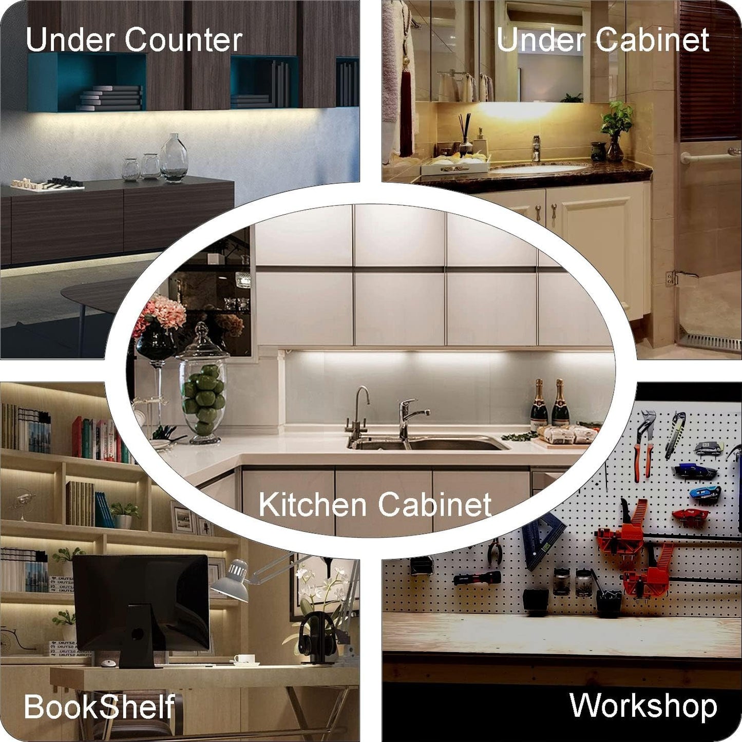 LED light Bar Built-in ADIUSTABLE Cable Under Cabinet Lights No MESSY Wires! Super Bright Kitchen Under Counter Lights 3 Panels 1050Lm 3000K Warm White under cabinet lighting Good for Timer Smart Plug
