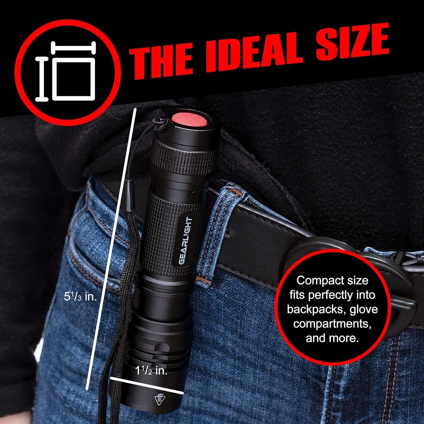GearLight LED Tactical Flashlights - Pack of 2 - Bright, Zoomable, Handheld Flashlight Set with High Lumens for Camping, Outdoor & Emergency Use