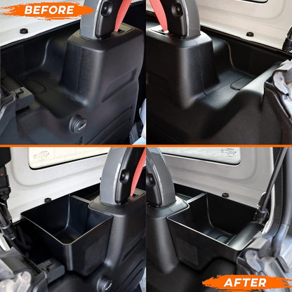 KEWISAUTO Wheel Well Storage Bin for Jeep Wrangler 2018-2023, Rear Trunk Side Storage Box Cargo Organizer Tray for Jeep Wrangler JL JLU 2018-2023 Interior Accessories (Left & Right)