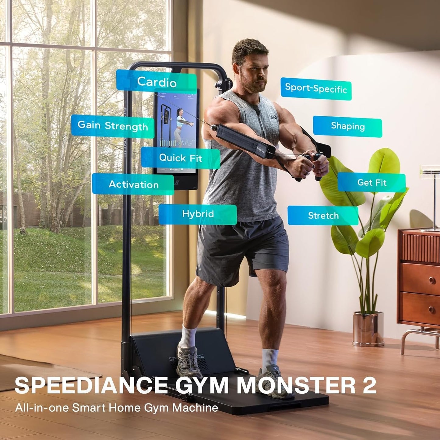 Gym Monster 2 Smart Home Gym - Improved AI Home Workout Machine - Multifunction Machine - All in One Strength Training Device