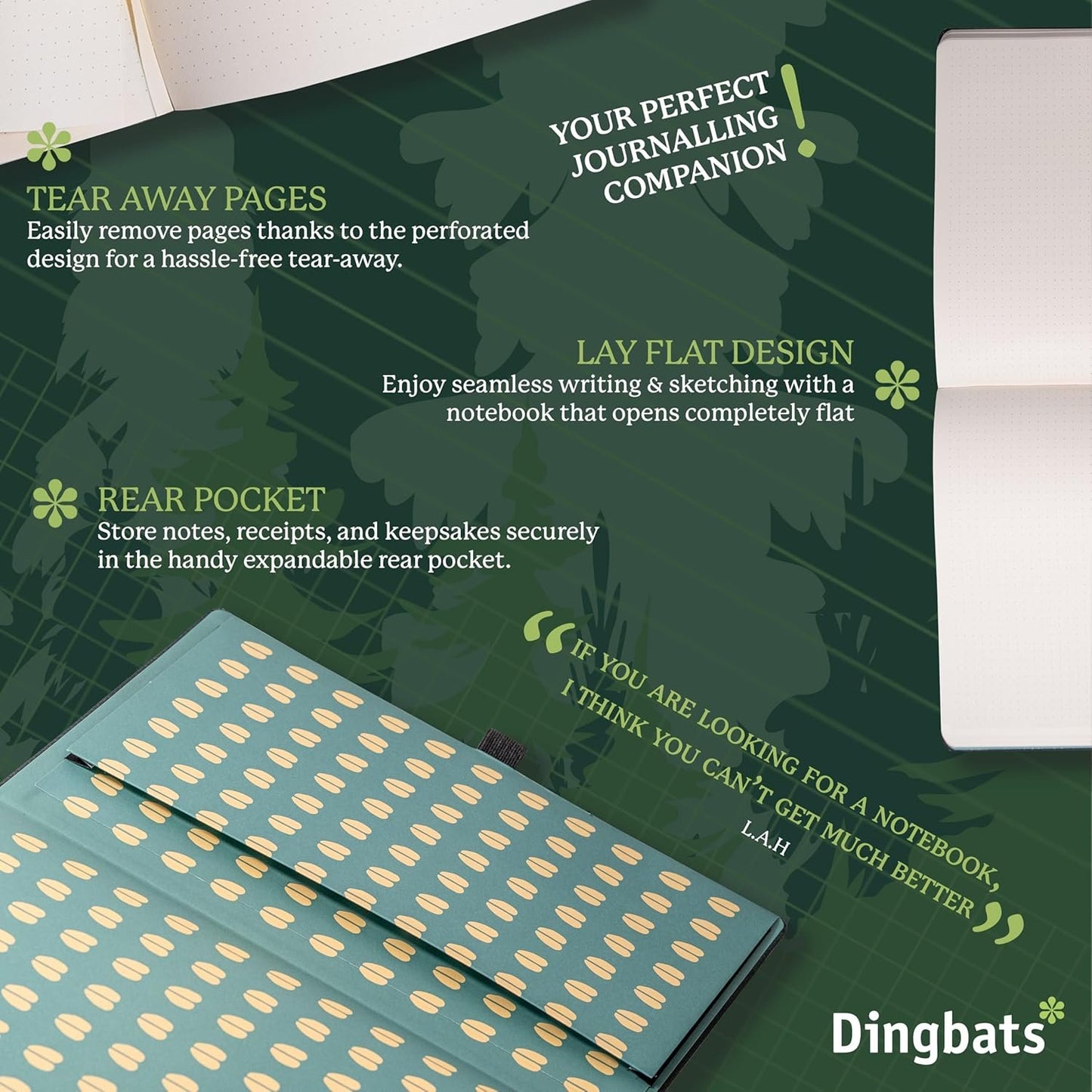 Wildlife A4 Lined Notebook - Extra Large Hardcover PU Leather Journal - for Work, Travel - Pocket, Elastic Closure, Pen Holder, Bookmark