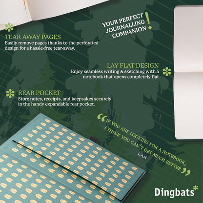Wildlife A4 Lined Notebook - Extra Large Hardcover PU Leather Journal - for Work, Travel - Pocket, Elastic Closure, Pen Holder, Bookmark