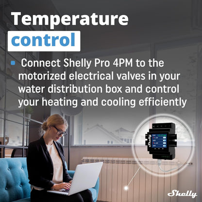Shelly Pro 4PM | Wi-Fi, LAN & Bluetooth 4 Channel Smart Relay with Power Metering | Home Automation | Compatible with Alexa & Google Home | iOS Android App| Remote Appliances Control and Monitoring