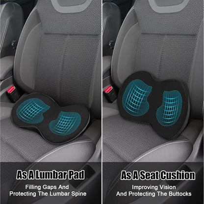 WODHMIEY Car Seat Cushion, Thicker High Back, Front, Breathable Fabric, Ergonomic Design, 440 * 240 * 95mm, Memory Foam Car Seat Pad for Car Truck Seat Office Chair Wheelchairs (Black)