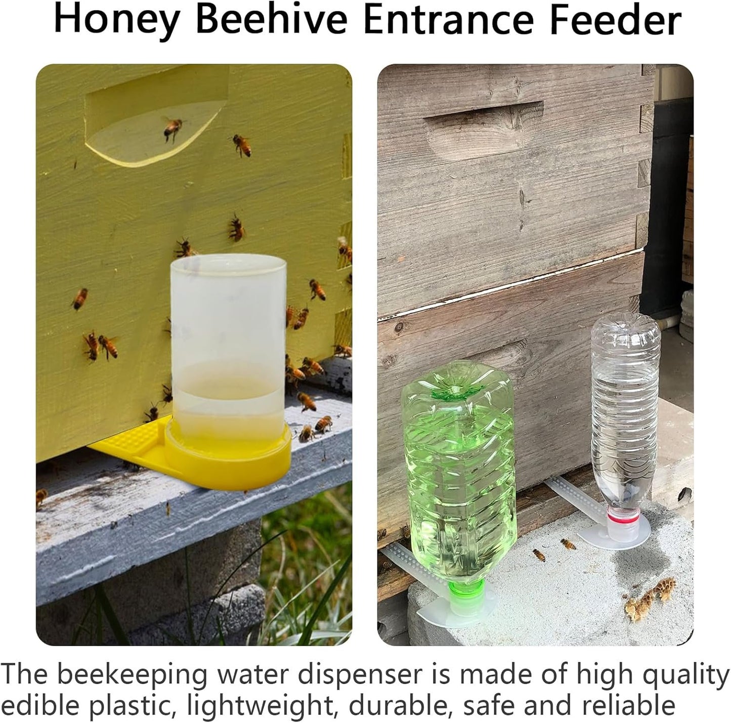 4 Pack Bee Feeders for Hives Honey Feeder 2 Large and 2 Small Bee Water Feeder Honey Beehive Entrance Feeder Beekeeping Water Dispenser Bee Drinking Beekeeping Equipment Nest Beekeeper Tools