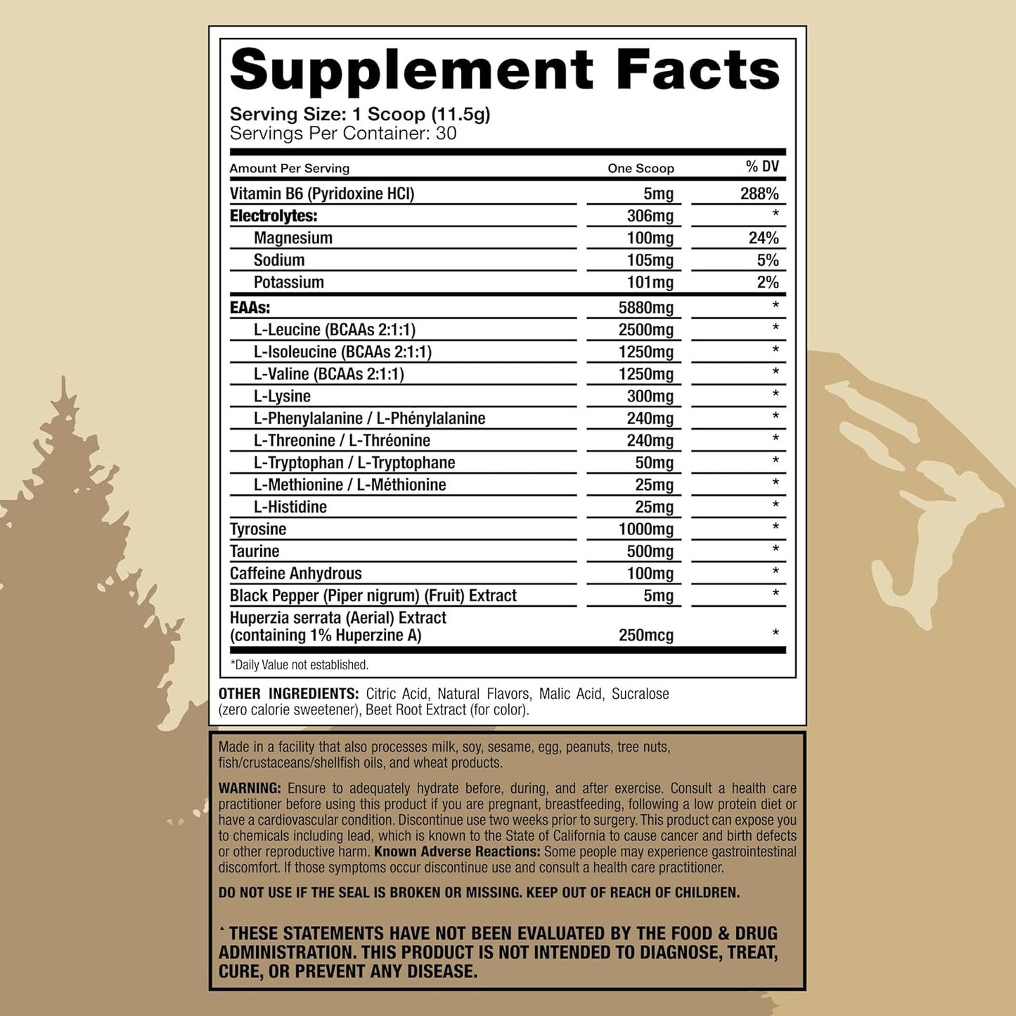 GRIZZLY AMINOS & NOOTROPICS STRAWBERRY KIWI, Endurance, Recovery, Focus, EAA, Amino Acids, Tyrosine