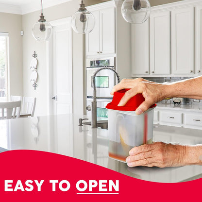 Mwnxia Chilero Pickle Jar Storage Container with Strainer Fresh Food Saver Jar BPA Free Complete with Tong (Red) for Storing Kimchi Cornichon Olives Jalapeno Pickles