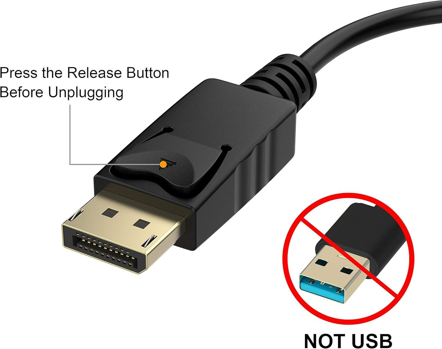 Moread DisplayPort to HDMI Adapter Gold-Plated Display Port to HDMI Converter DP to HDMI Cord (Male to Female) Compatible with Computer Desktop Laptop PC Monitor Projector HDTV - Black