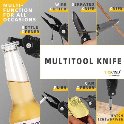 Pocket Knife Multitool, Gift for Men Him Dad Husband, Christmas Stocking Stuffers, Anniversary Birthday Gifts Idea for Boyfriend Man Women, Cool Gadgets for Outdoor Survival, Camping Accessories