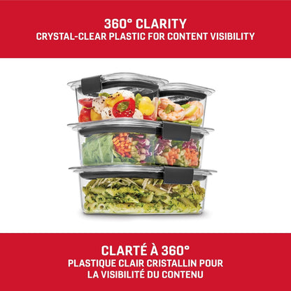 Rubbermaid 44-Piece Brilliance Food Storage Containers with Lids for Lunch, Meal Prep and Leftovers, Dishwasher Safe, Leak-Proof & BPA-Free