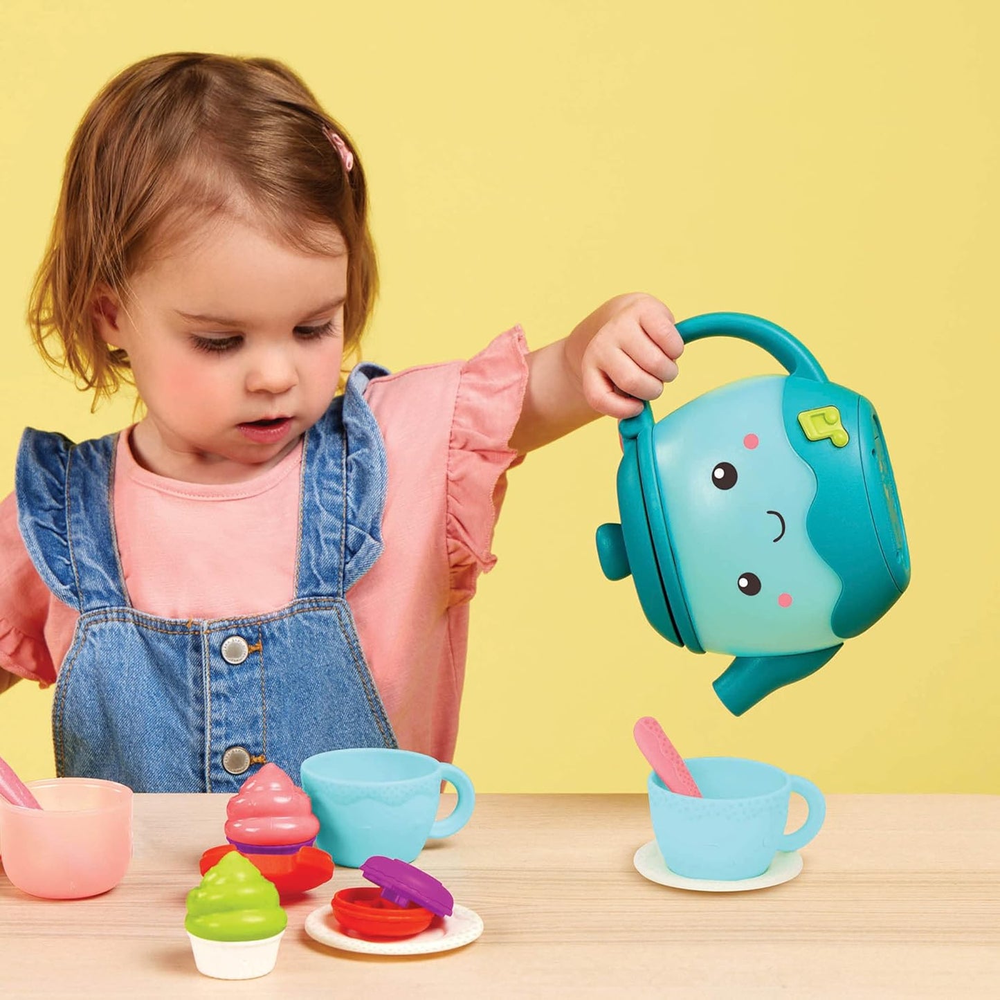 B. Toys B. Play - Toy Set - 17pc Playset - Sounds & Lights - Shape Sorting Desserts - 18 Months + - Musical Tea Party - BX4522Z