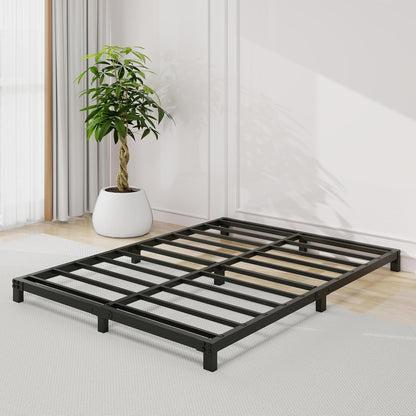 5 inch Bed Frame Queen Size Low Profile Easy Assembly Mattress Foundation Bed Frame Noise Free, Black, Metal (Queen (U.S. Standard))