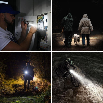 HYVCZP 1/2/3 Pack LED Torch,Super Bright Flashlight,5 Modes Adjustable Focus, Waterproof Lightweight Mini Handheld Torch for Camping, Home, Emergency, Hiking, Outdoor (2 Pack)