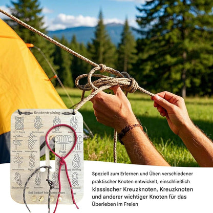 Gihioue Knot Training Board Learning, Exercise Board Set for Knoting, Portable Quick Tie Tool, Multifunctional Camping Accessories for Men and Women