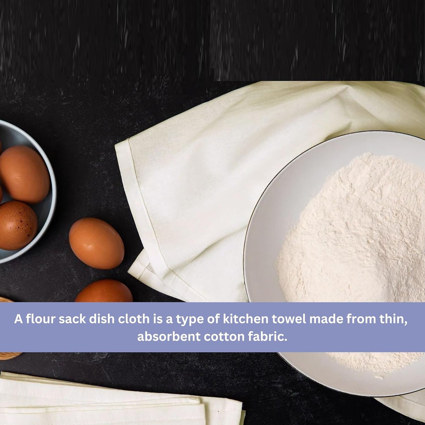 WHITEWRAP Dish Cloths Cotton| Dish Towels Absorbent and Lint Free Flour Sack| Dish Cloths for Kitchen Washing Dishes| Fast Drying Dish Rags| 12 Pack 13"x13" Natural