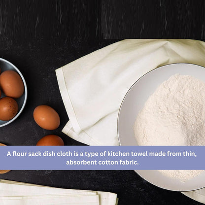WHITEWRAP Dish Cloths Cotton| Dish Towels Absorbent and Lint Free Flour Sack| Dish Cloths for Kitchen Washing Dishes| Fast Drying Dish Rags| 12 Pack 13"x13" Natural