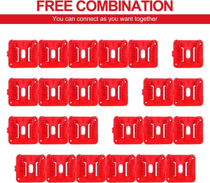 GIPFTYAG 12 Pack Battery Holder for Milwaukee M18 18V Battery Mounts Dock Holder Fit for M18 48-11-1815 48-11-1828 48-11-1850 48-11-1860 (w/24 Screws, No Battery)