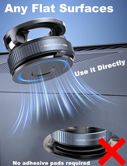 snanlen Upgraded 360° Nano Gel Vacuum Magnetic Phone Holder, Car Phone Holder for Magsafe[108+LBS Strongest Suction & 3000gf Strongest Magnetic], Suction Cup Phone Mount for Car/for iPhone 16 Pro Max