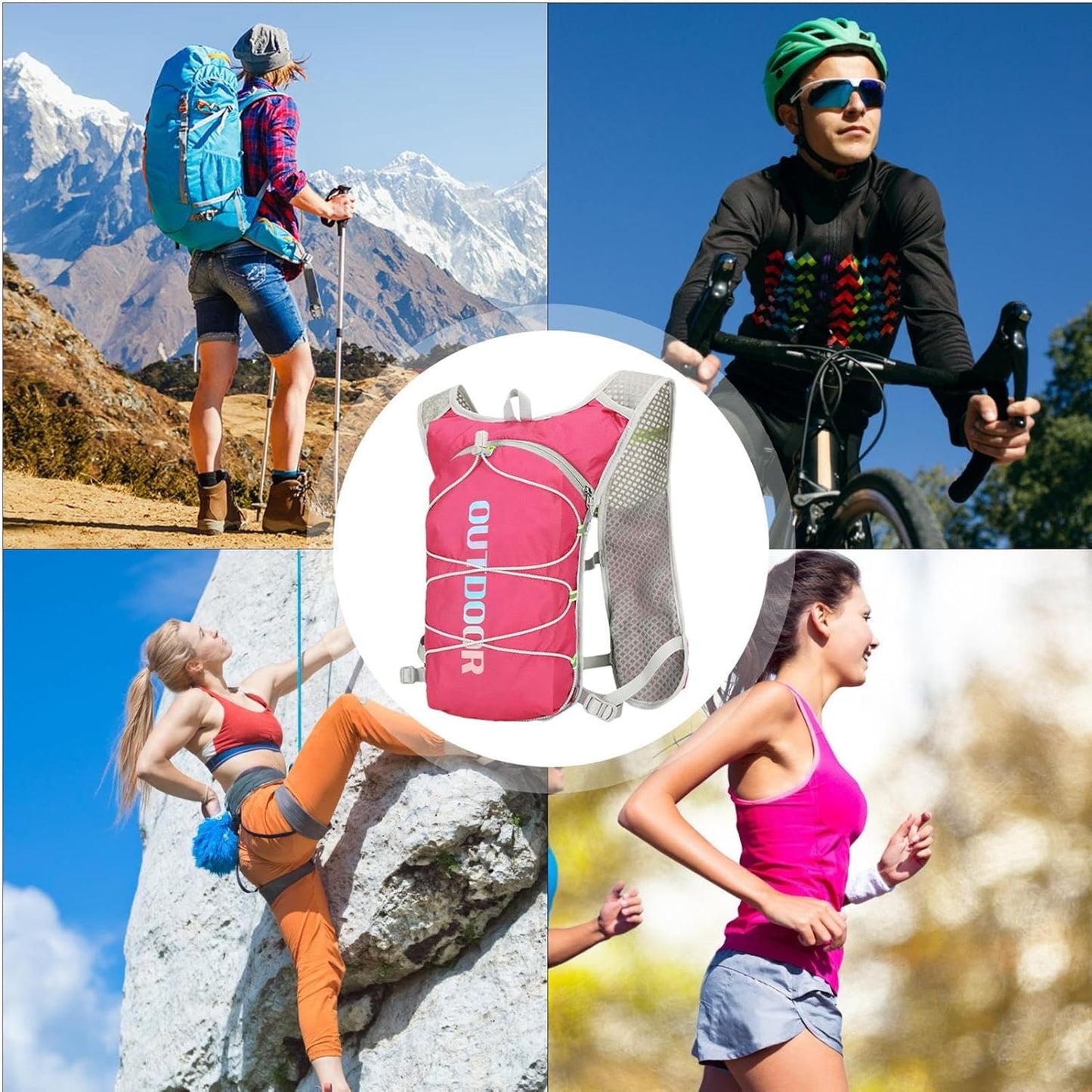 Hydration Pack for Running, Hiking Water Vest, Lightweight Multifunctional Hydration, Sturdy Travel Workout Accessory, Cycling and Camping Fitness Gear Outdoor Enthusiasts
